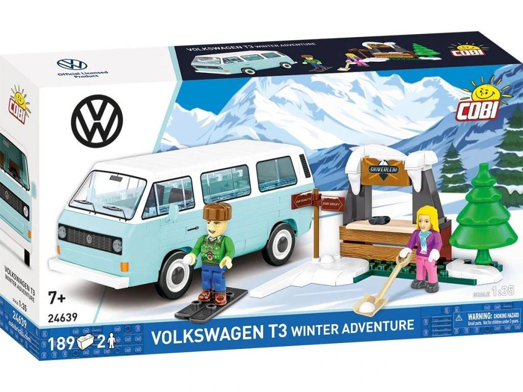 Cobi 24639 Volkswagen T3 zimní dobrodružství, 1:35, 189 kostek
