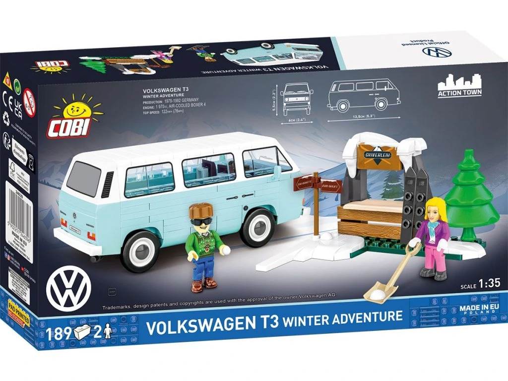 Cobi 24639 Volkswagen T3 zimní dobrodružství, 1:35, 189 kostek
