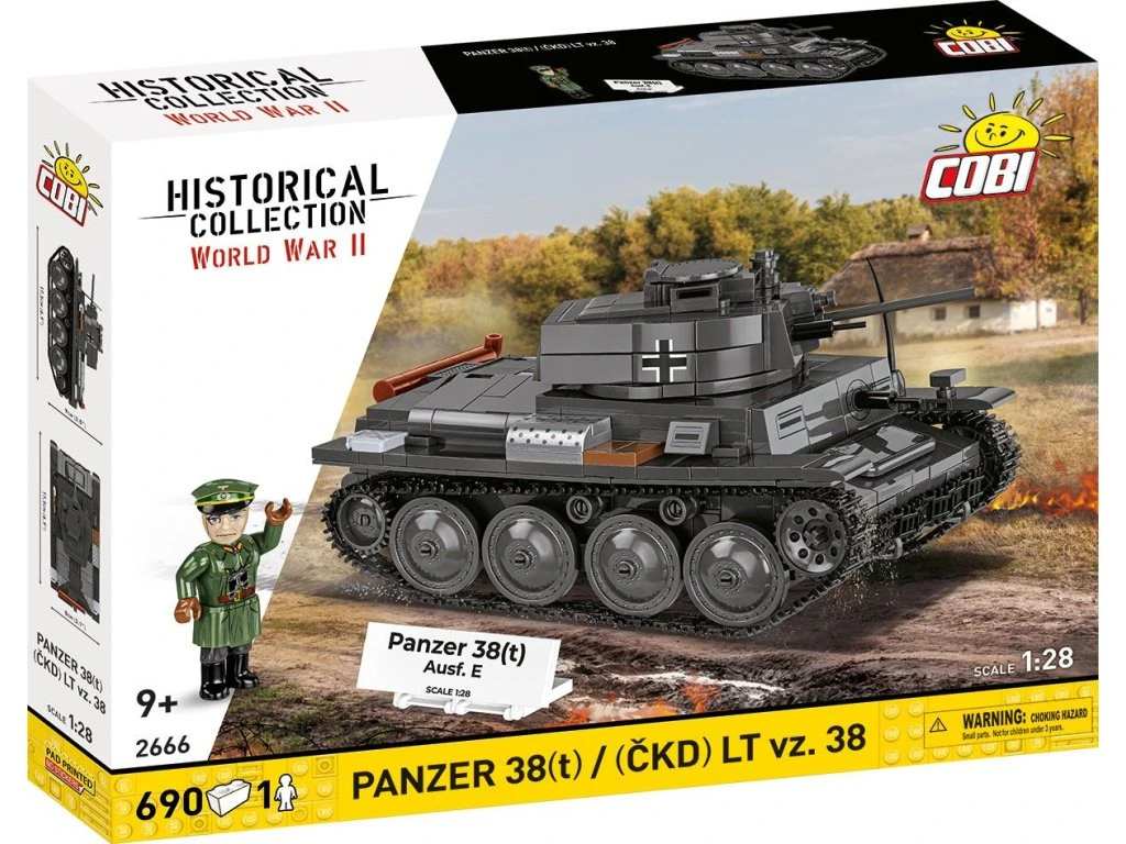 Cobi 2666 II WW Panzer 38(t)/ČKD LT vz. 38, 1:28, 690 kostek