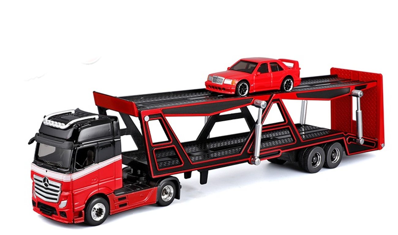 Maisto Design Transporters Mercedes-Benz Actros 1851 a 1990 Mercedes-Benz 190E, 1:64