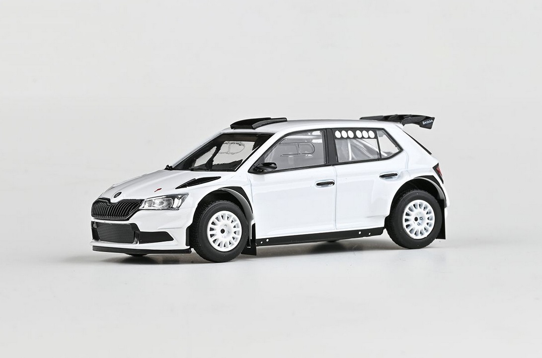 Abrex Škoda Fabia III FL Rally2 Evo (2019), šotolinová kola, 1:43, Bílá