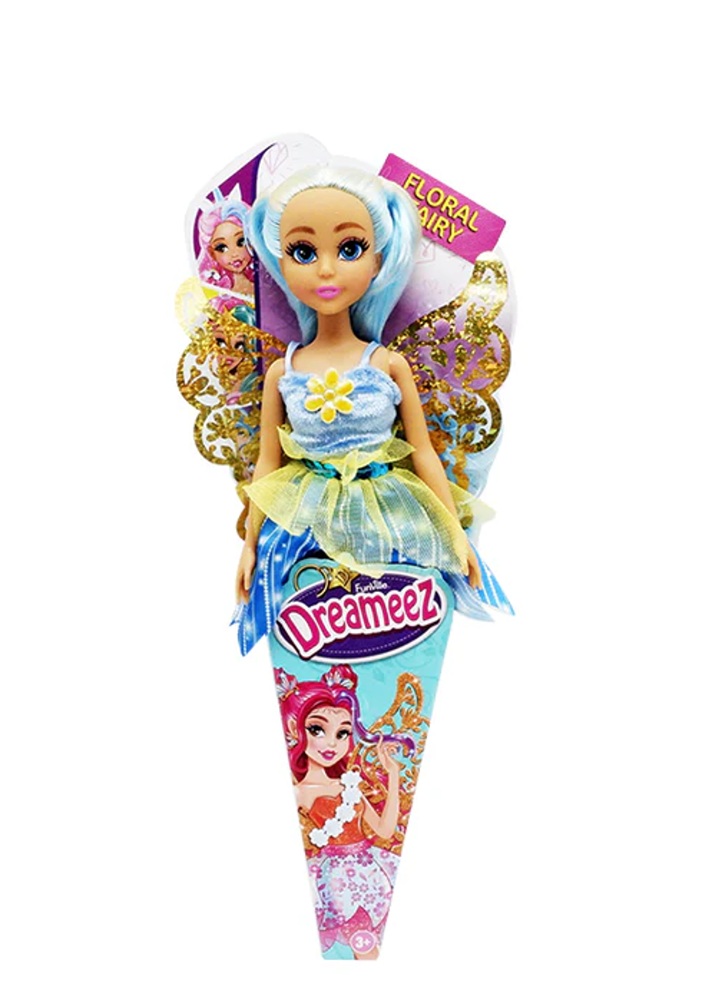 FUNVILLE Dreameez víla, panenka v kornoutu, žlutá, 29cm