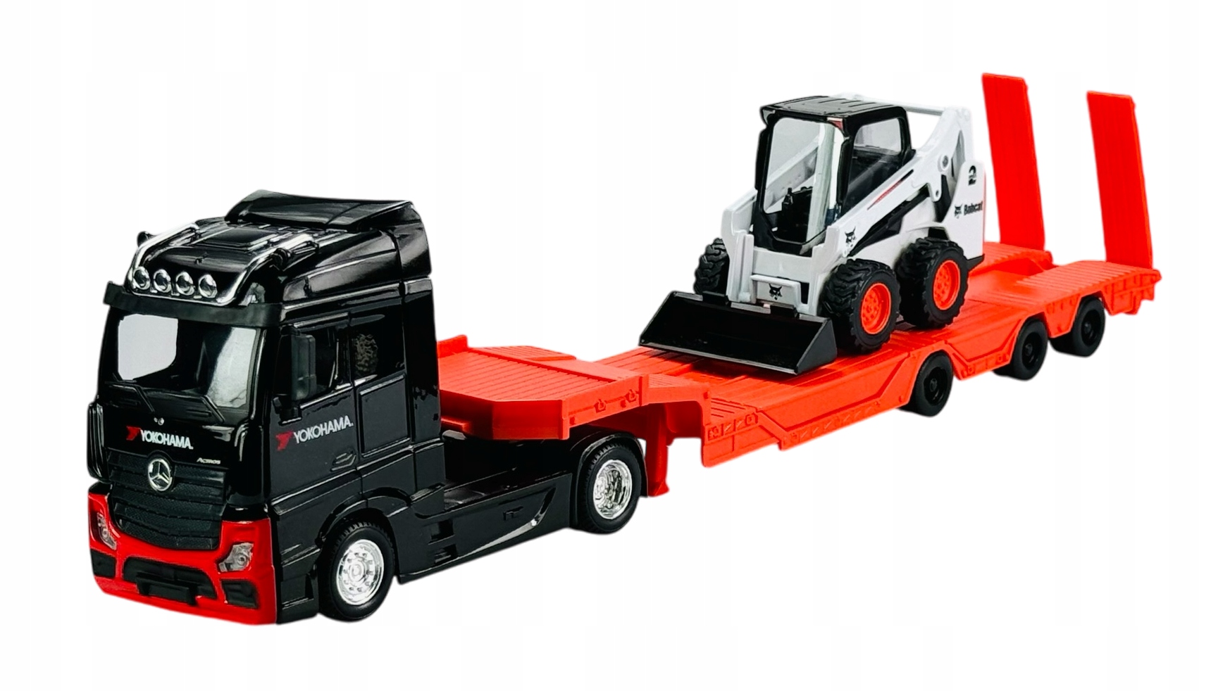 Bburago Haulers construction, Kamion M-B Actros Gigaspace s Bobcat nakladačem, 1:43
