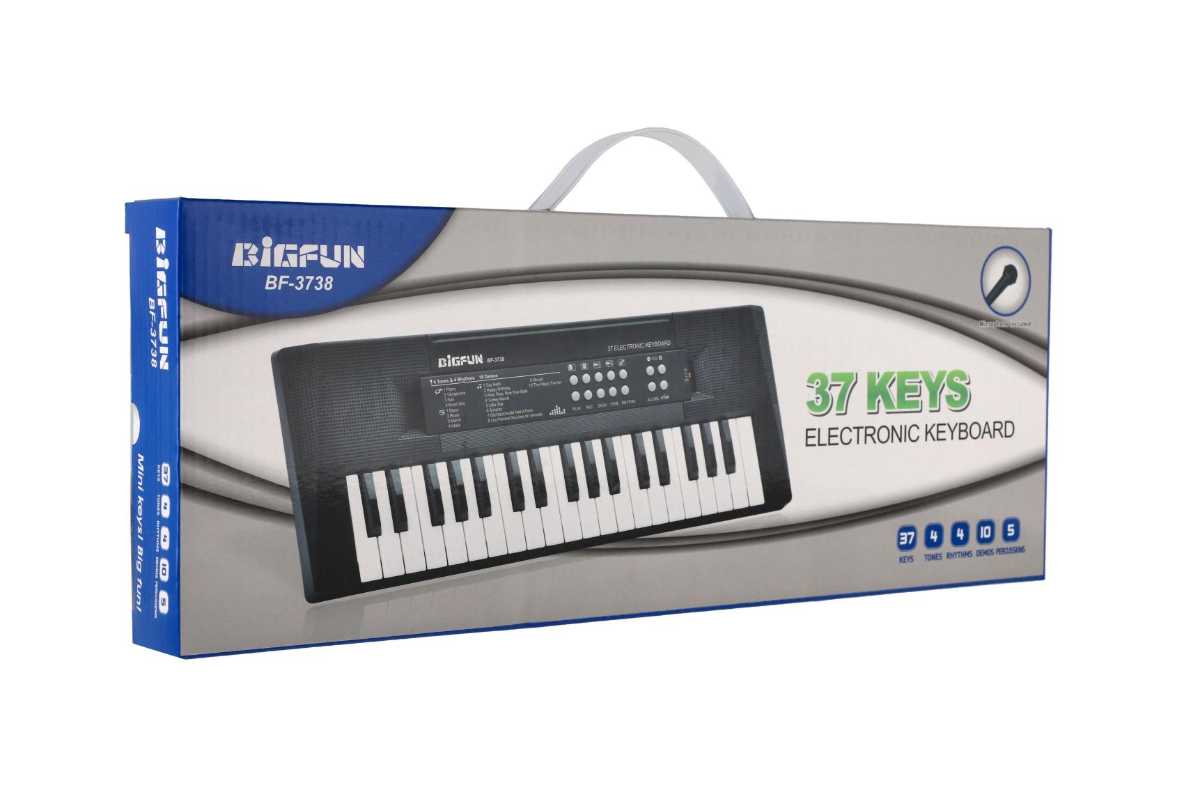 Klávesy Bigfun BF-3738, pianko pro děti, 37 kláves, mikrofon, 40cm