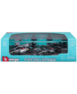 Bburago RACE Formula F1 4PAC Mercedes AMG F1 W15 (2024), 44 L.Hamil ton, 63 G.Russe