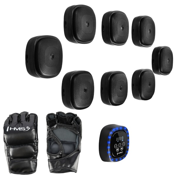 Elektronický modulární boxerský terč HMS TB05 s LED, Bluetooth a rukavicemi