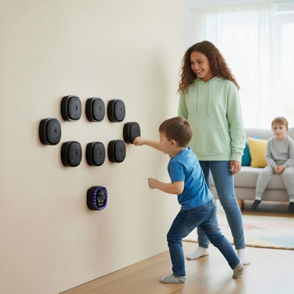 Elektronický modulární boxerský terč HMS TB05 s LED, Bluetooth a rukavicemi