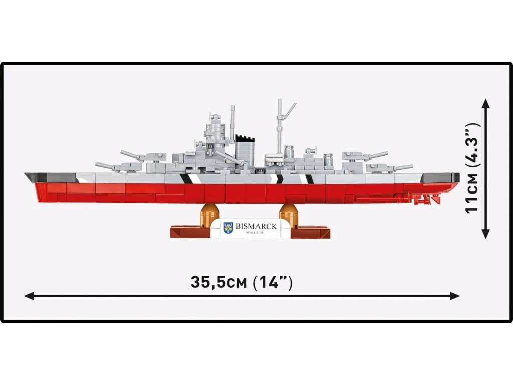 Cobi 4854 II WW Battleship Bismarck, 1:700, 590 kostek