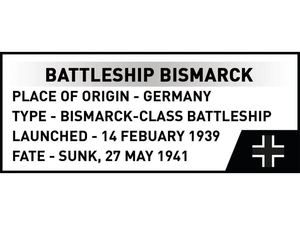 Cobi 4854 II WW Battleship Bismarck, 1:700, 590 kostek