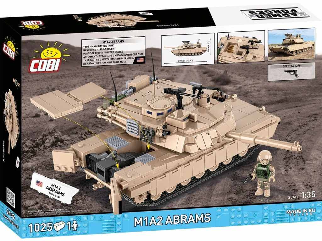 Cobi 2632 Armed Forces M1A2 Abrams, 1:35, 1025 kostek