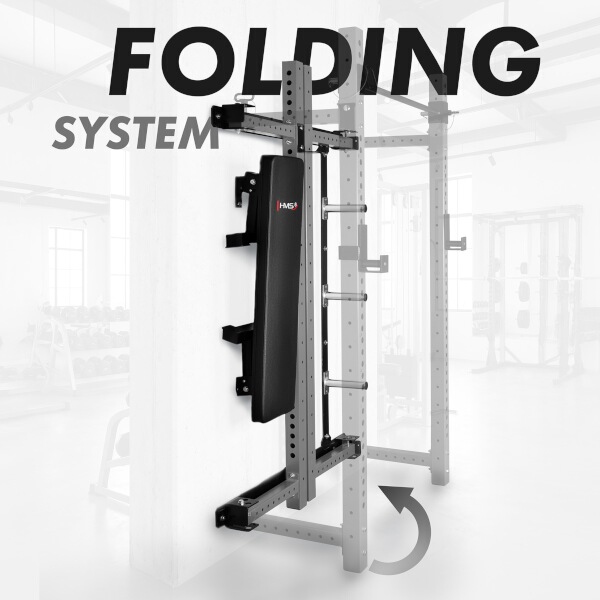 Power Rack HMS KLT34 Multifunkční skládací posilovací stojan, šedý