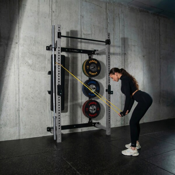 Power Rack HMS KLT34 Multifunkční skládací posilovací stojan, šedý