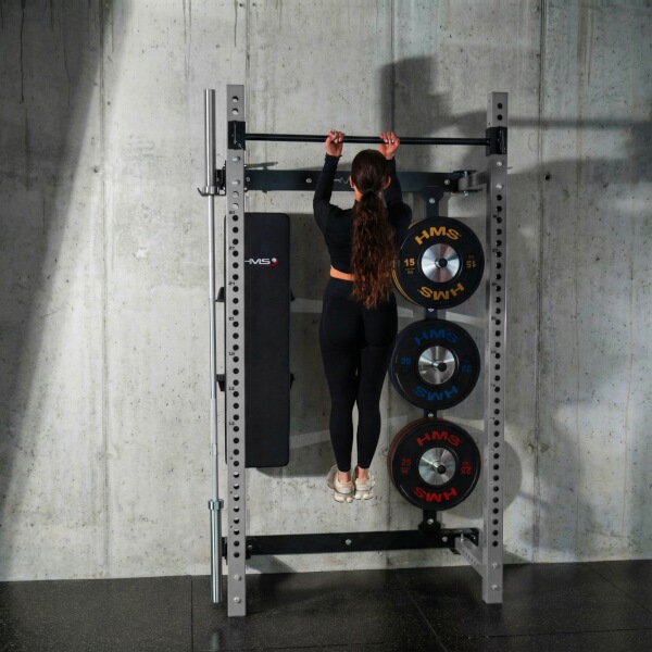 Power Rack HMS KLT34 Multifunkční skládací posilovací stojan, šedý