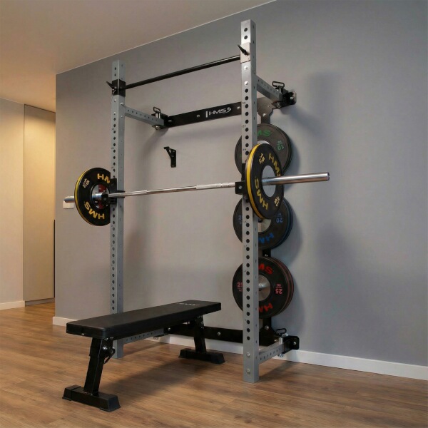 Power Rack HMS KLT34 Multifunkční skládací posilovací stojan, šedý