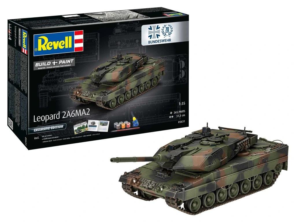Revell 05631 Leopard 2 A6A2 70 Years Bundeswehr (1:35) Gift-Set