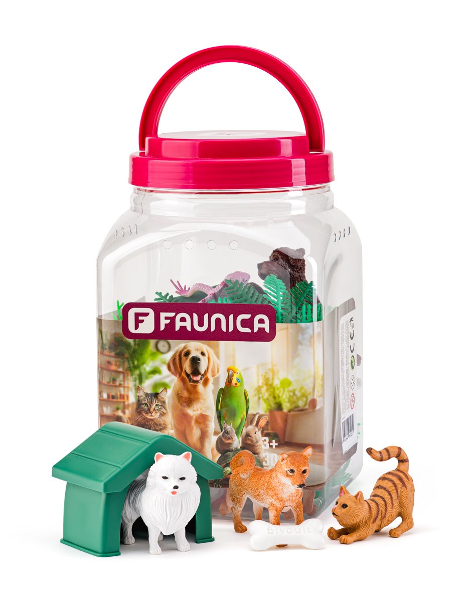 Faunika Zvířátka figurky sada v MEGA tubě - Mazlíčci