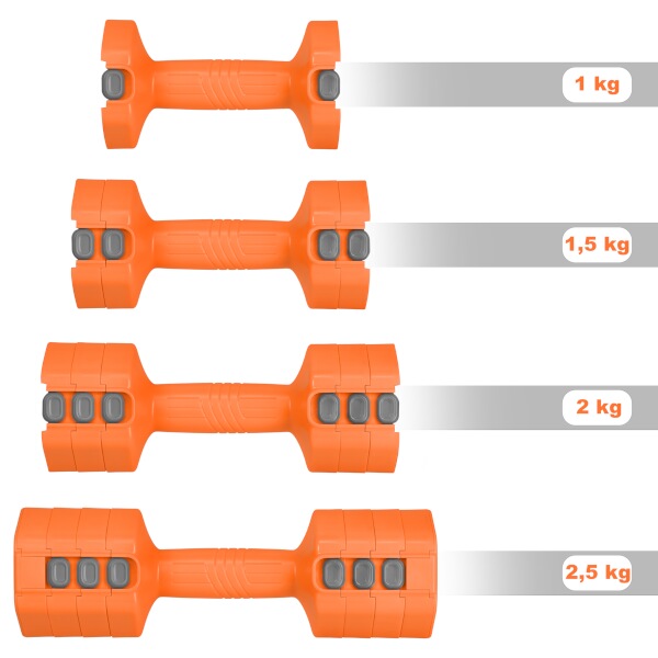 Nastavitelné činky HMS HL03, 2x2,5 kg