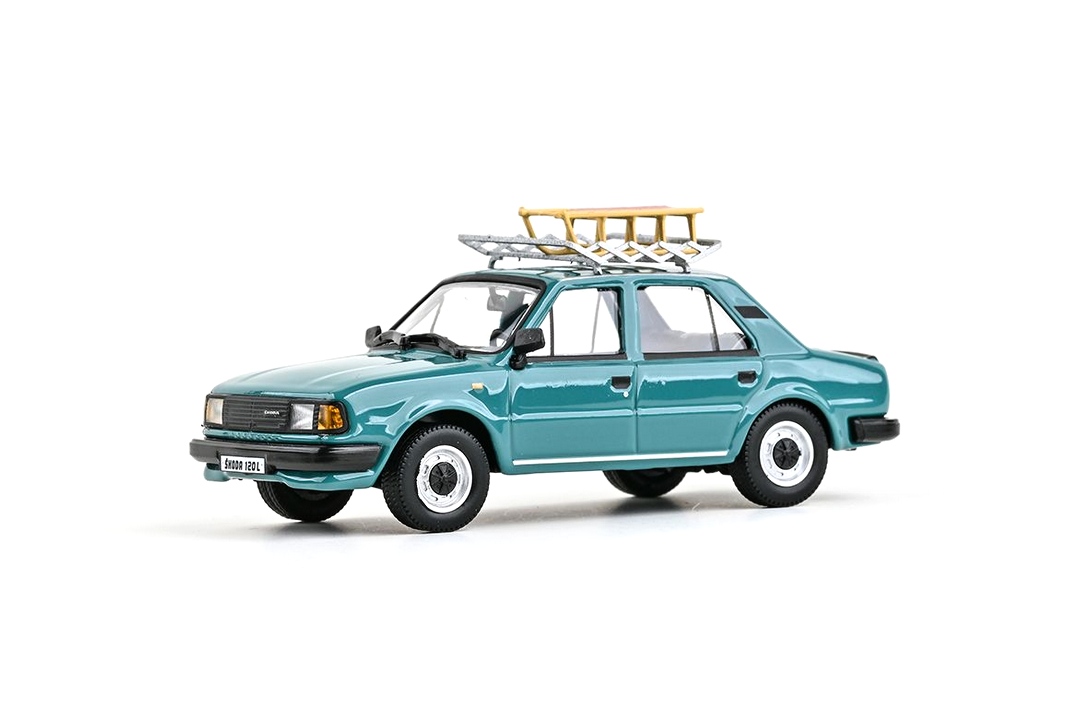 Abrex Škoda 120L (1984) se zahrádkou, Tyrkysová Světlá 1:43