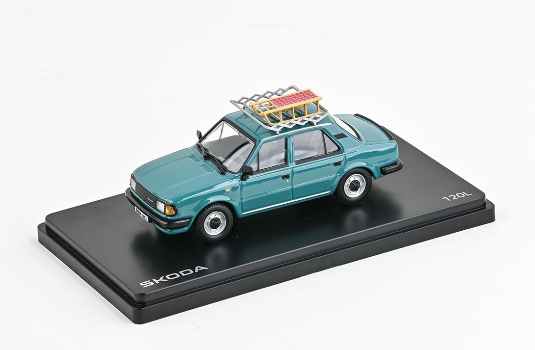 Abrex Škoda 120L (1984) se zahrádkou, Tyrkysová Světlá 1:43