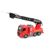 Hasičské auto s žebříkem stříkající vodu, světelné efekty 30 cm