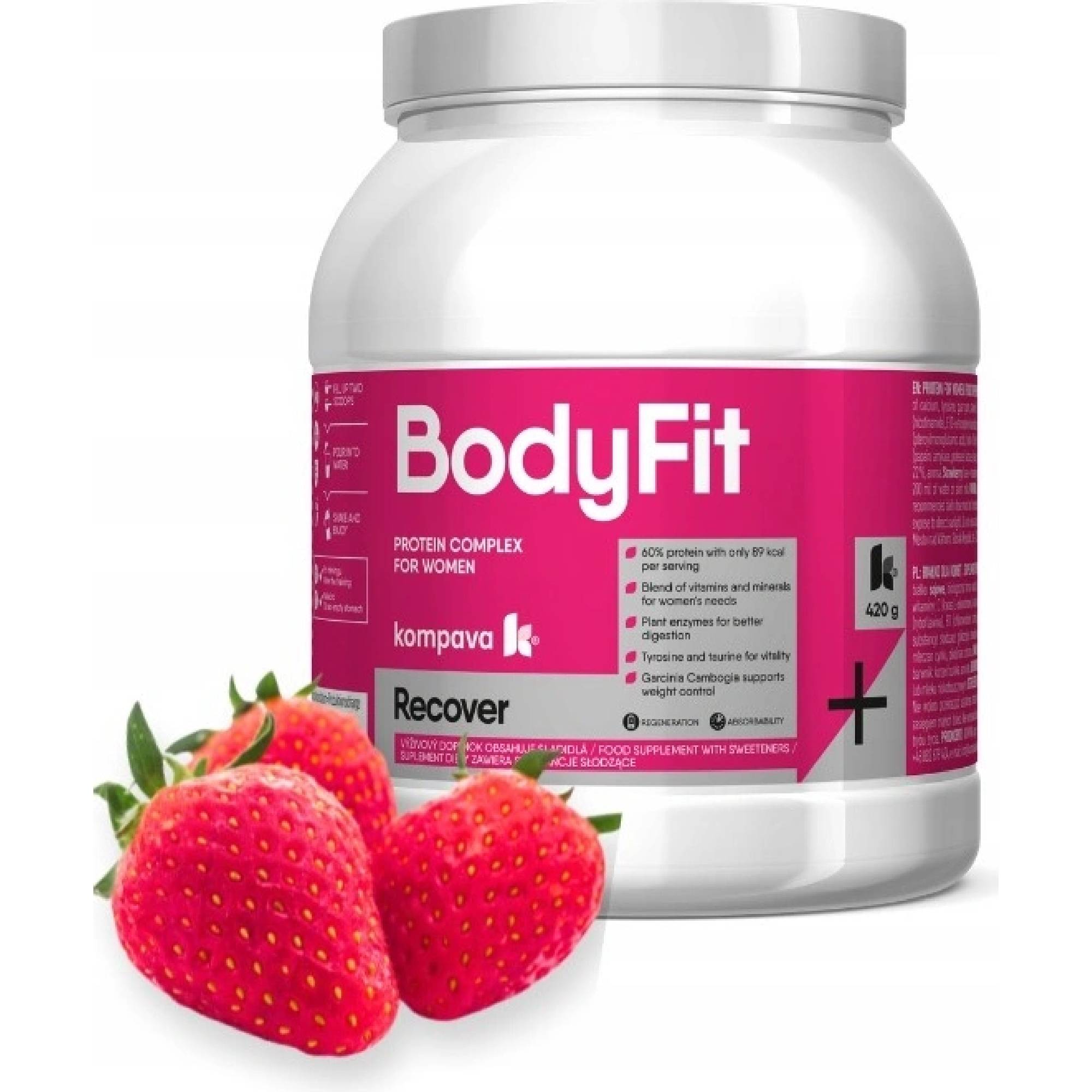 Kompava BodyFit 60 Protein, jahoda, 420g