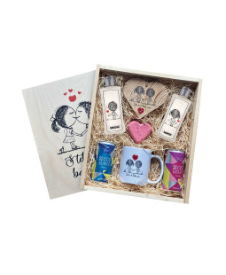 Dárková dřevěná bedna Pro zamilované, S tebou mě baví svět