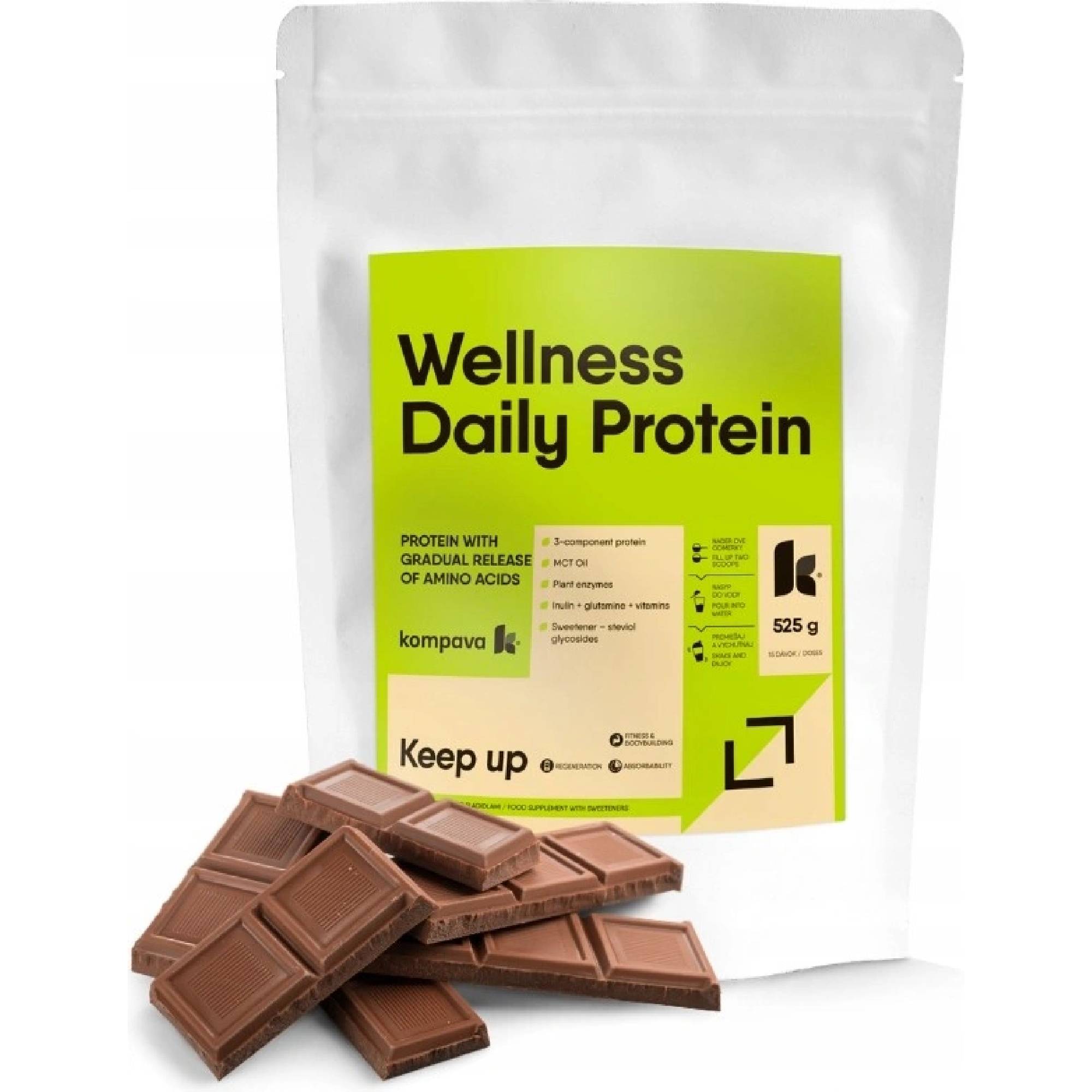 Kompava Wellness Daily Protein, čokoláda, 525g