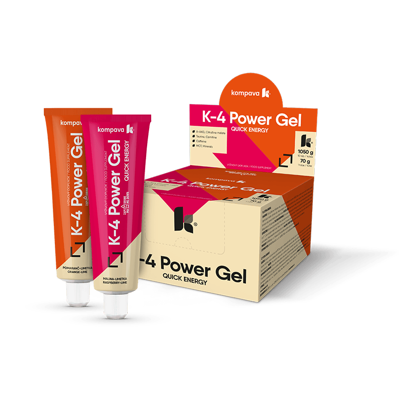 Kompava K4 Power Gel, pomeranč-limetka, balení 15 ks