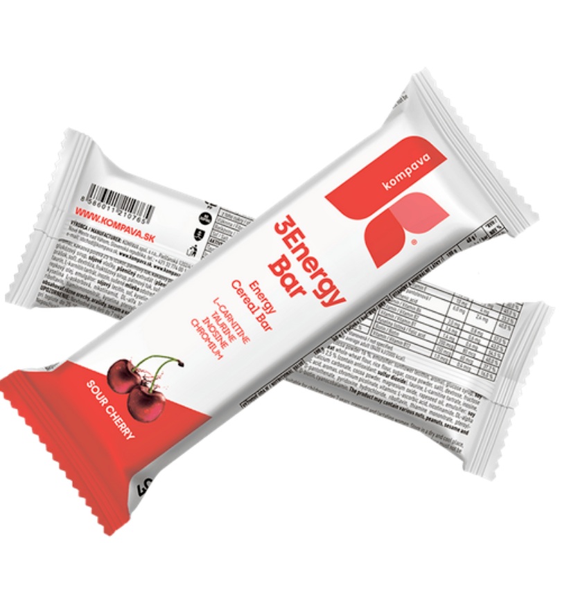Kompava 3Energy Bar tyčinka, višeň 32x40g, karton