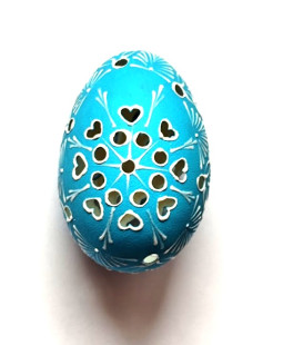 Velikonoční Husí kraslice vrtaná - tyrkysová
