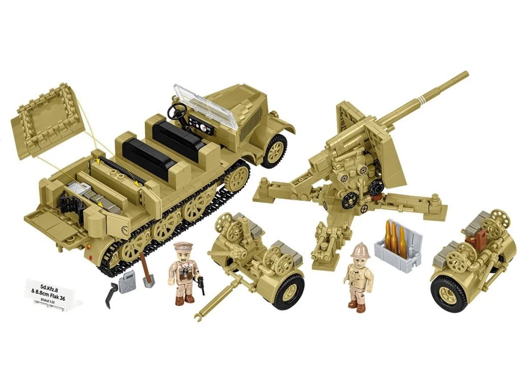 Cobi 3143 II WW Sd. Kfz. 8 táhnoucí 8,8 cm Flak 36, 1:35, 975 k, 2 f