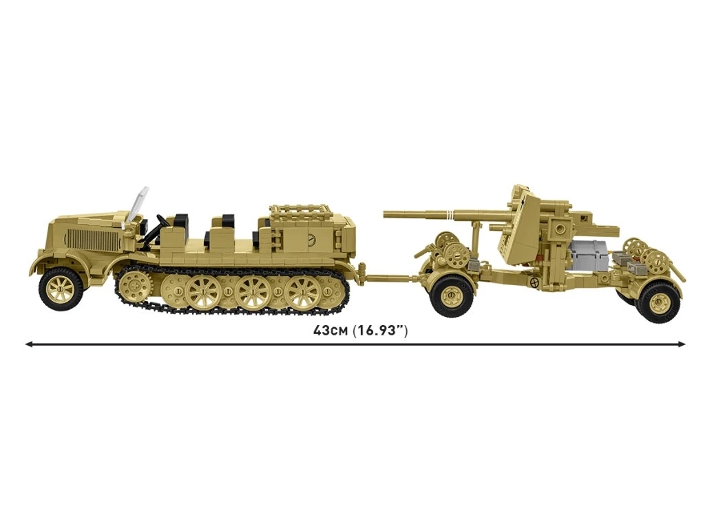 Cobi 3143 II WW Sd. Kfz. 8 táhnoucí 8,8 cm Flak 36, 1:35, 975 k, 2 f