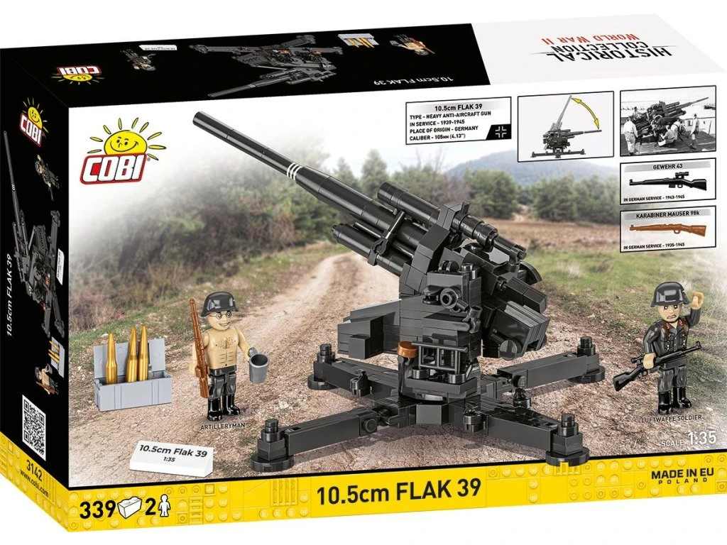 Cobi 3142 II WW 10,5 cm Flak 39, 1:35, 339 k, 2 f