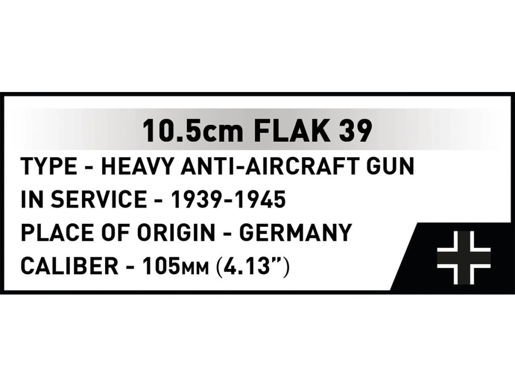 Cobi 3142 II WW 10,5 cm Flak 39, 1:35, 339 k, 2 f