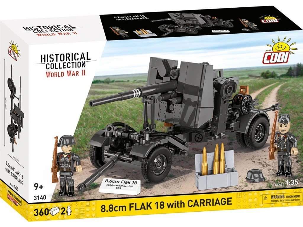 Cobi 3140 II WW 8,8 cm Flak 18 s lafetou, 1:35, 360 k, 2 f
