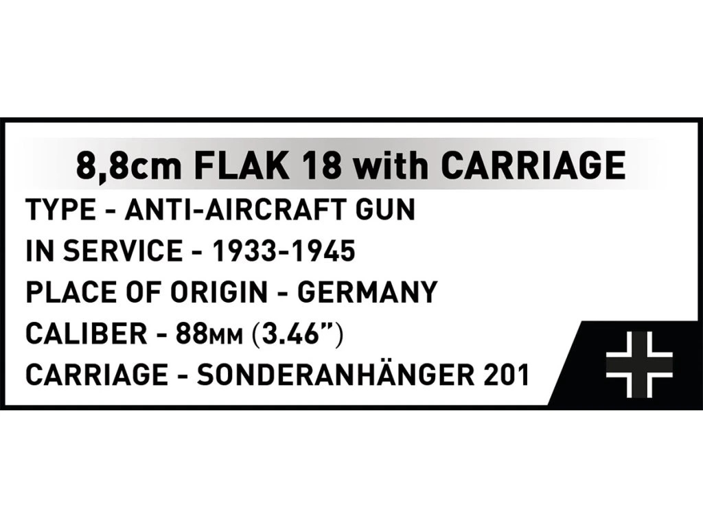 Cobi 3140 II WW 8,8 cm Flak 18 s lafetou, 1:35, 360 k, 2 f