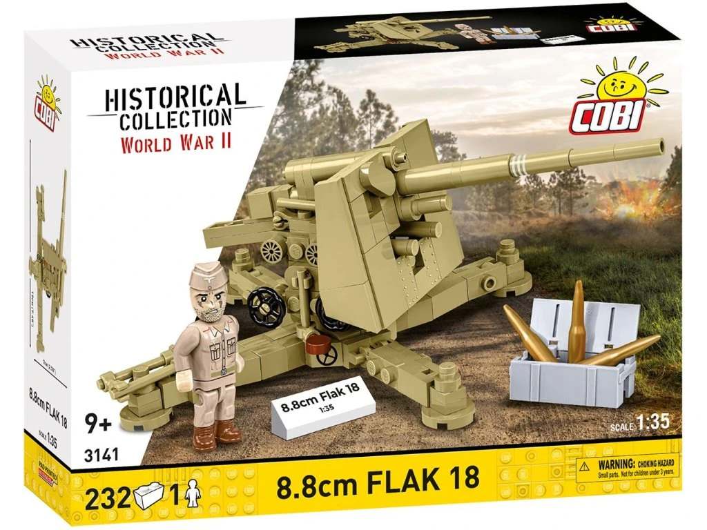 Cobi 3141 II WW 8,8 cm Flak 18, 1:35, 232 k, 1 f
