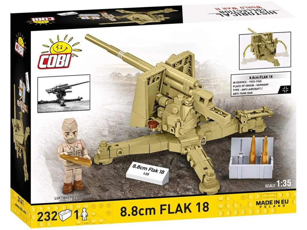 Cobi 3141 II WW 8,8 cm Flak 18, 1:35, 232 k, 1 f