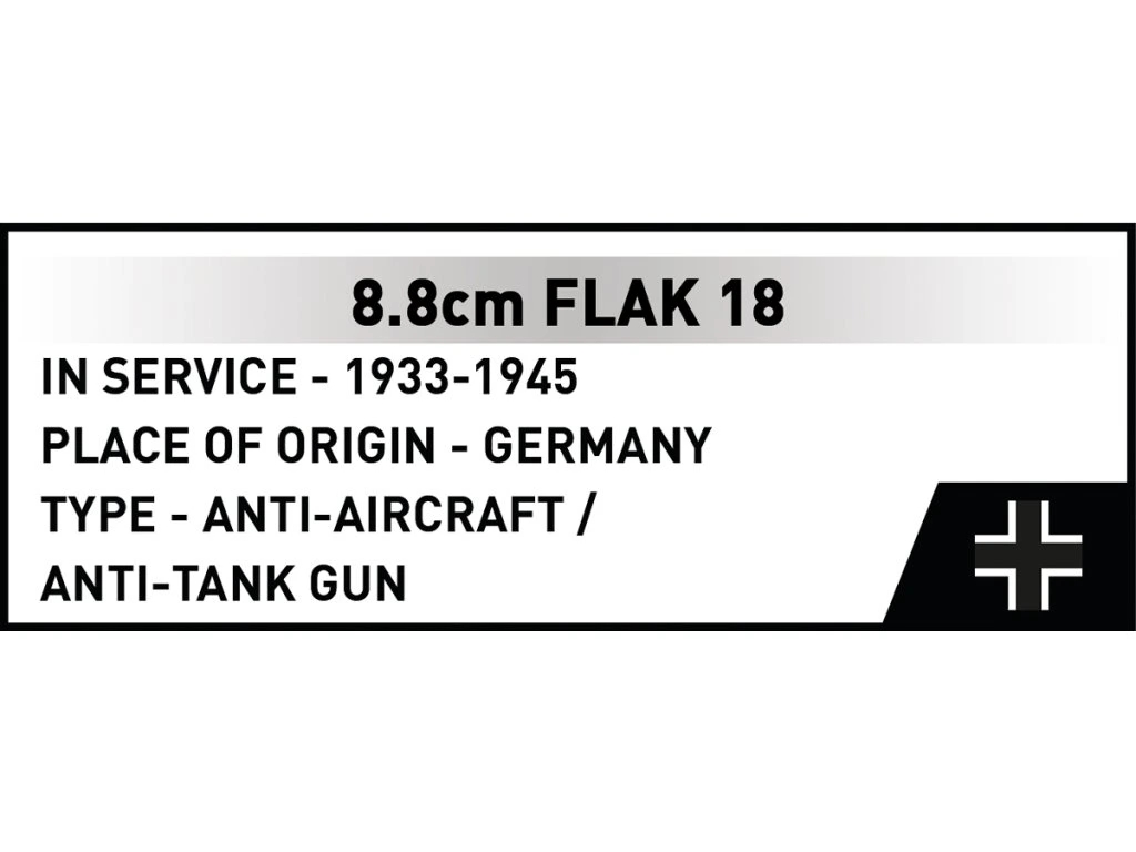 Cobi 3141 II WW 8,8 cm Flak 18, 1:35, 232 k, 1 f