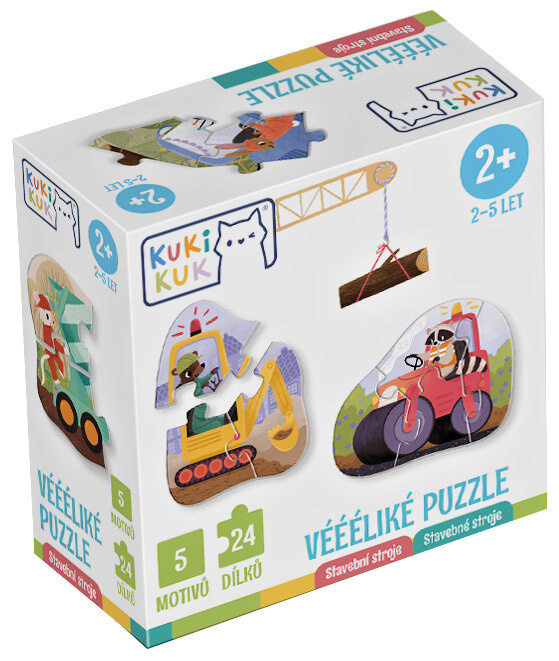 Betexa KukiKuk - Velké puzzle Stavební stroje