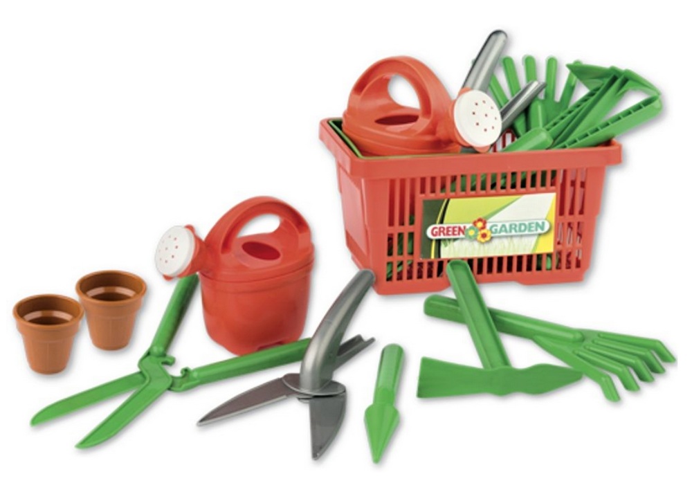 Androni dětské zahrádkářské nářadí v košíku