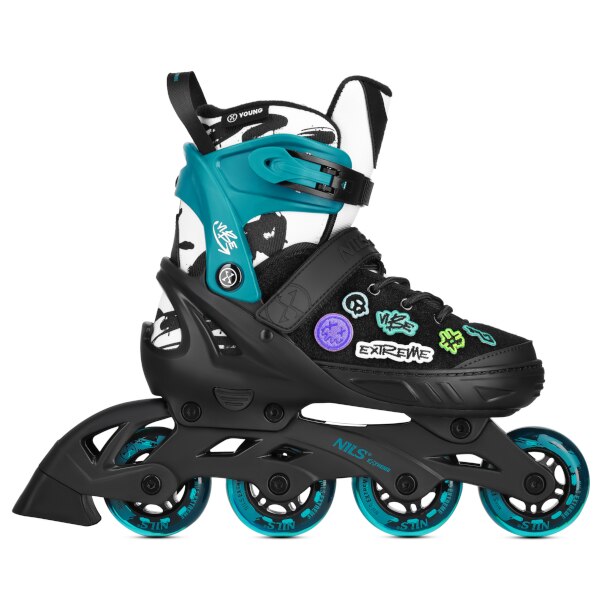 NILS Extreme NA2053A VIBE Kolečkové brusle, tyrkysové, vel.S (33-36)