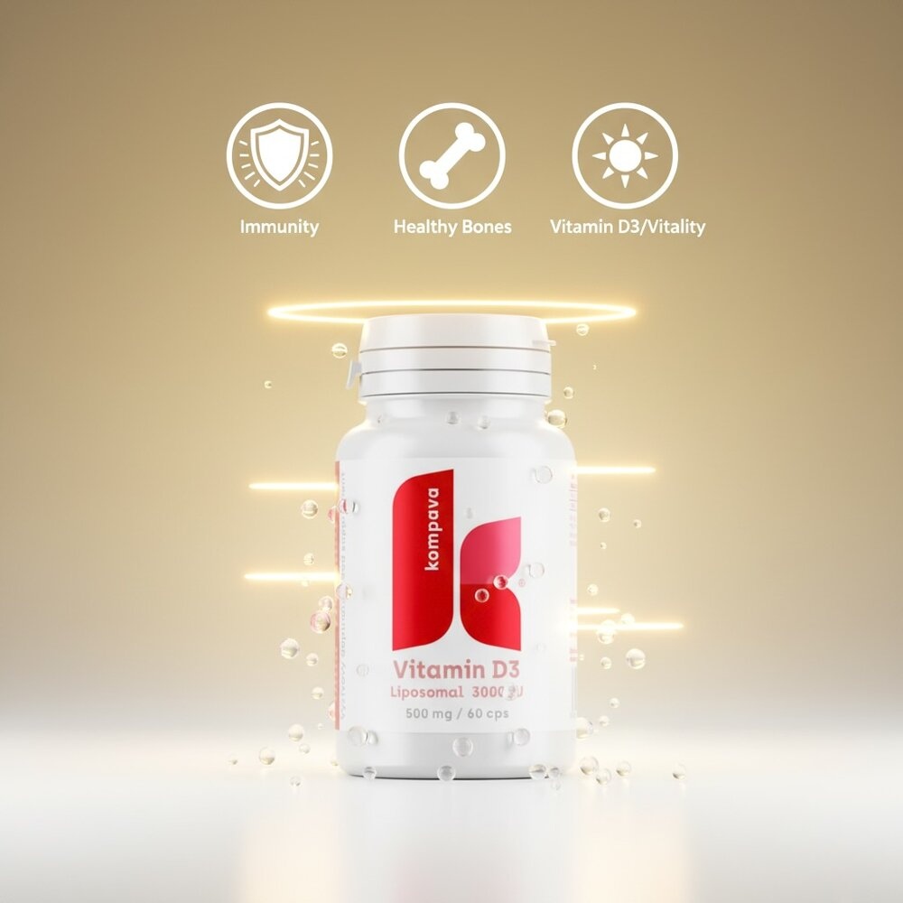 Kompava Vitamín D3, 60 kapslí 500mg