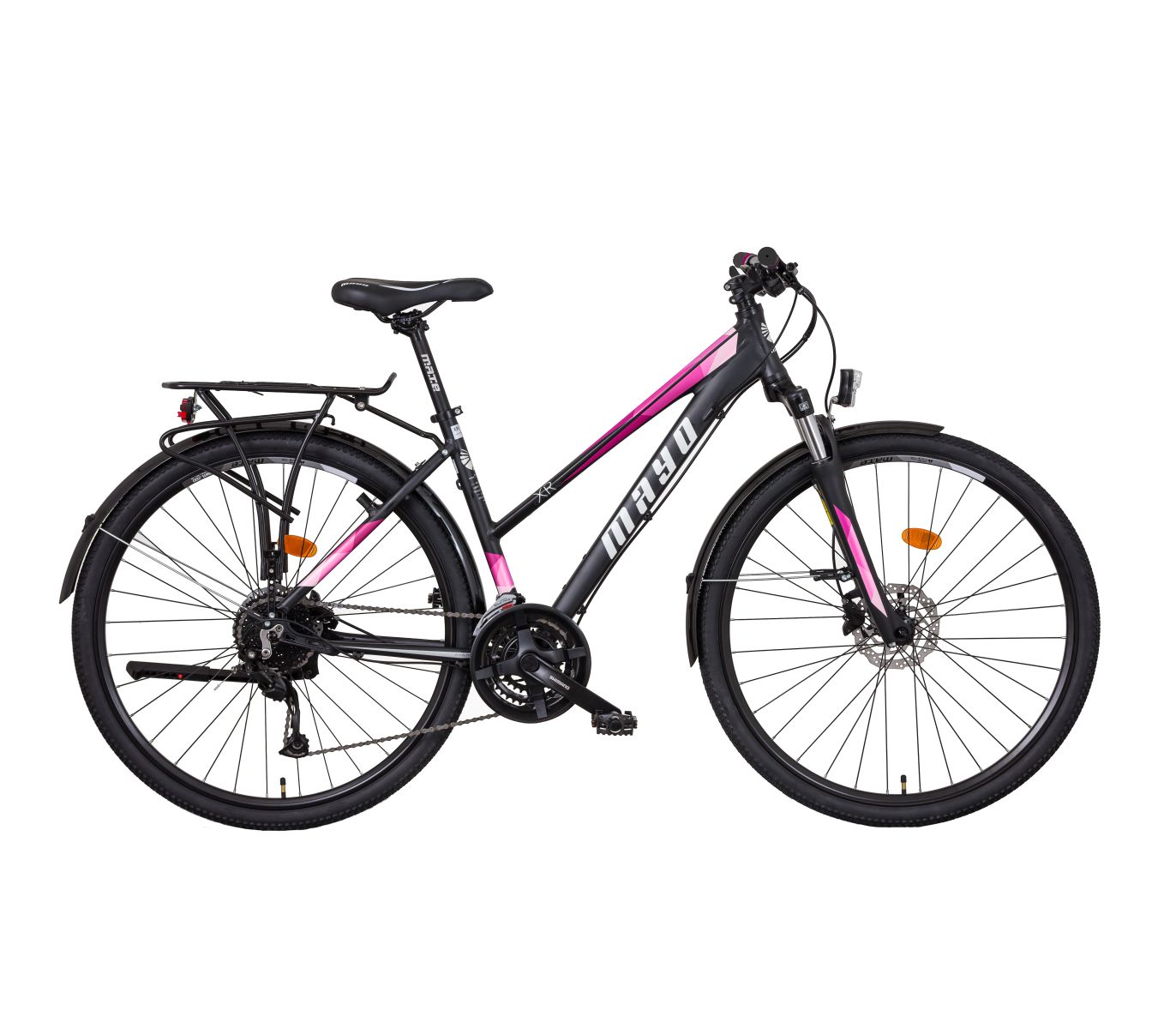 Mayo XR Tour Trek Disc Lady Flat Dámské trekové kolo 2026, černo-růžové