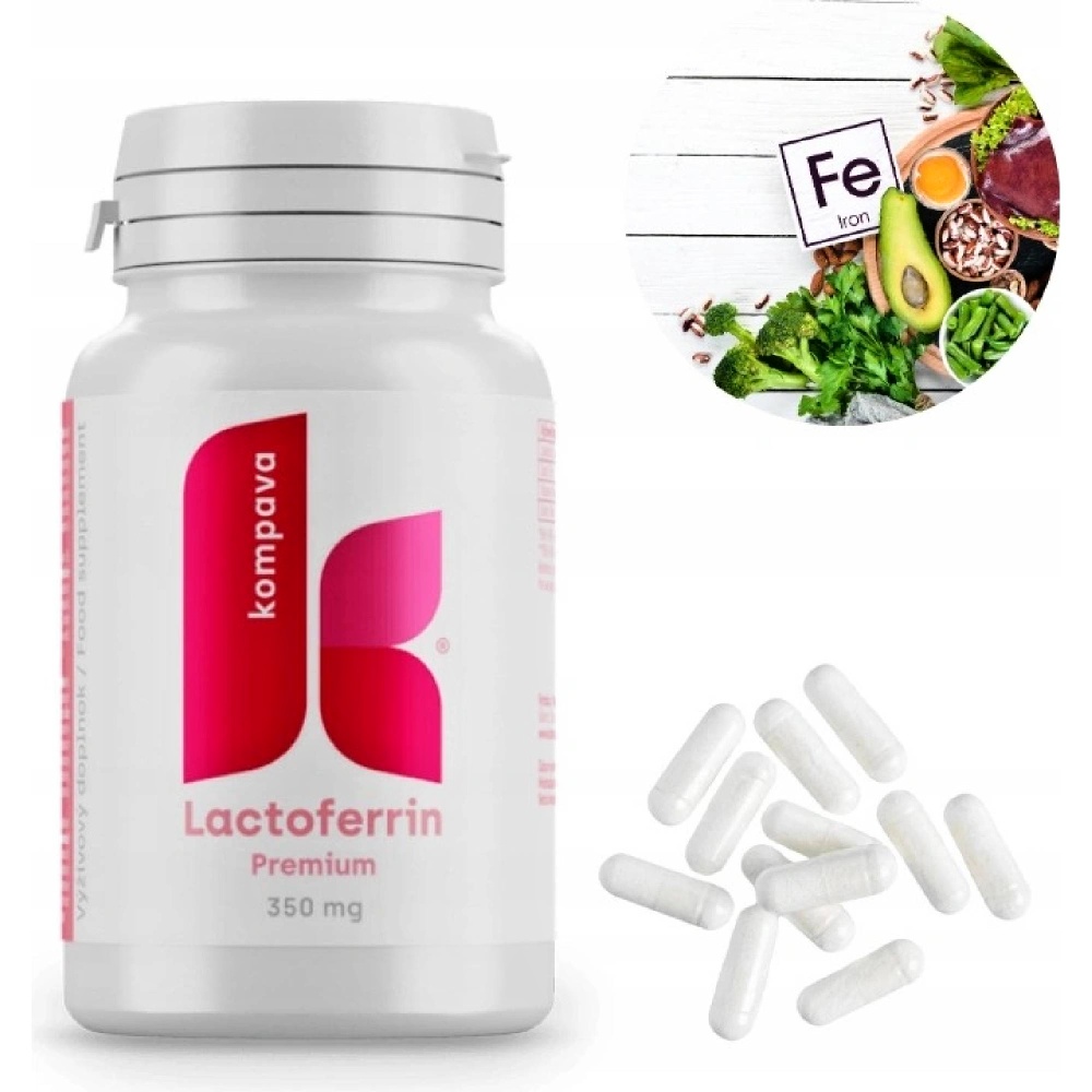 Kompava Premium Lactoferrin, 60 kapslí 350mg