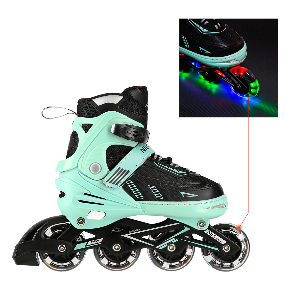 Kolečkové brusle NILS Extreme NA11230, mátové, vel.L (39-42)