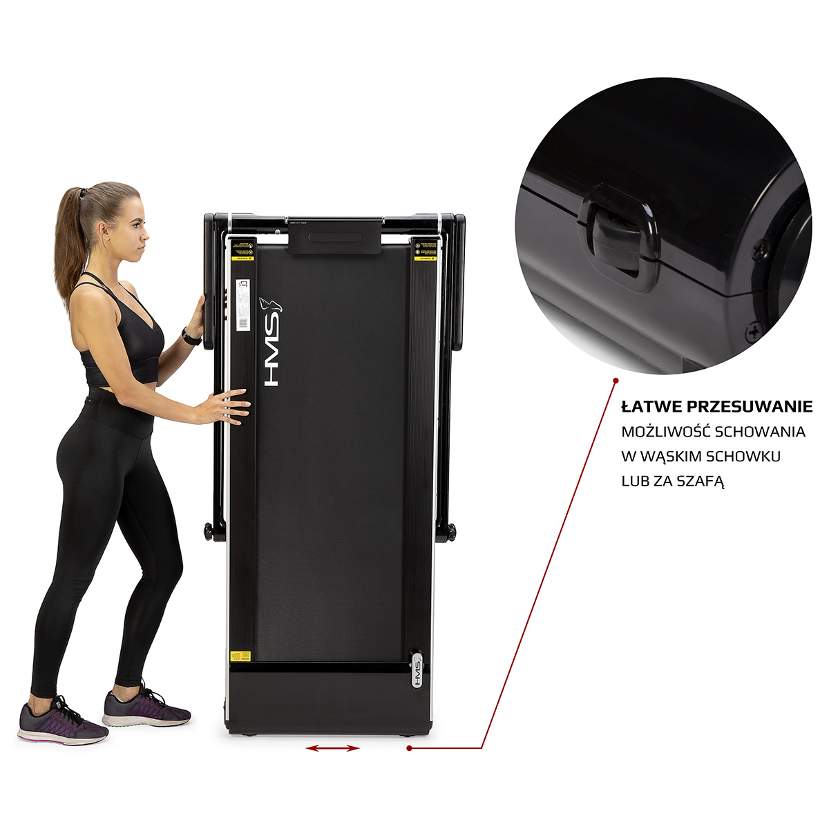 Elektrický běžecký pás HMS LOOP12, černý, nostnost 120 kg