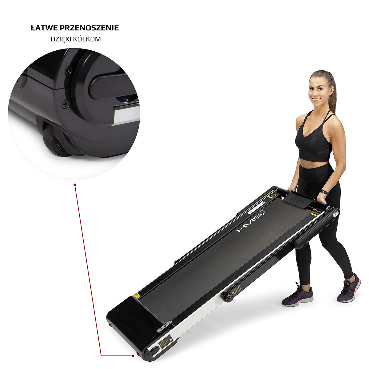 Elektrický běžecký pás HMS LOOP12, černý, nostnost 120 kg