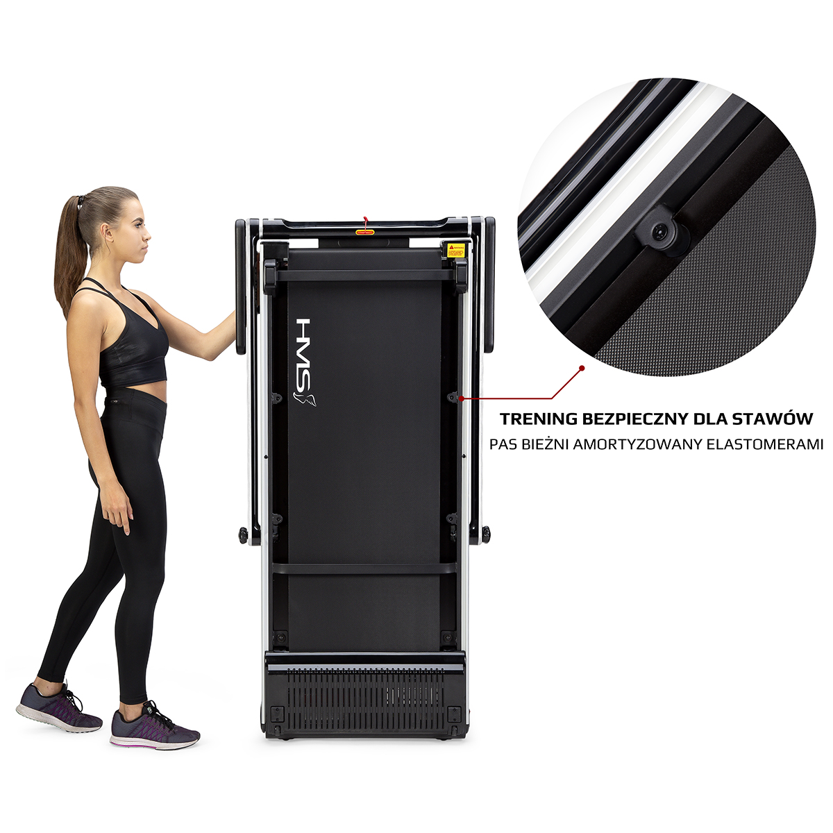 Elektrický Běžecký pás HMS LOOP12 šedý, nostnost 120 kg