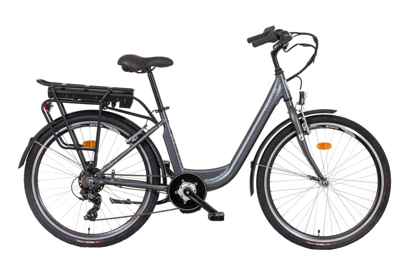 Liberty elektrokolo e-VIA 6 spd 26" středový motor, 2026 antracitové